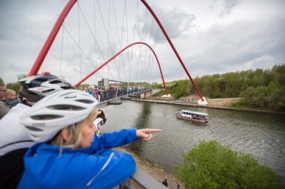 KanalErwachen 2018: Radtour ab Bochum zum Start der Schiffsparade im Nordsternpark